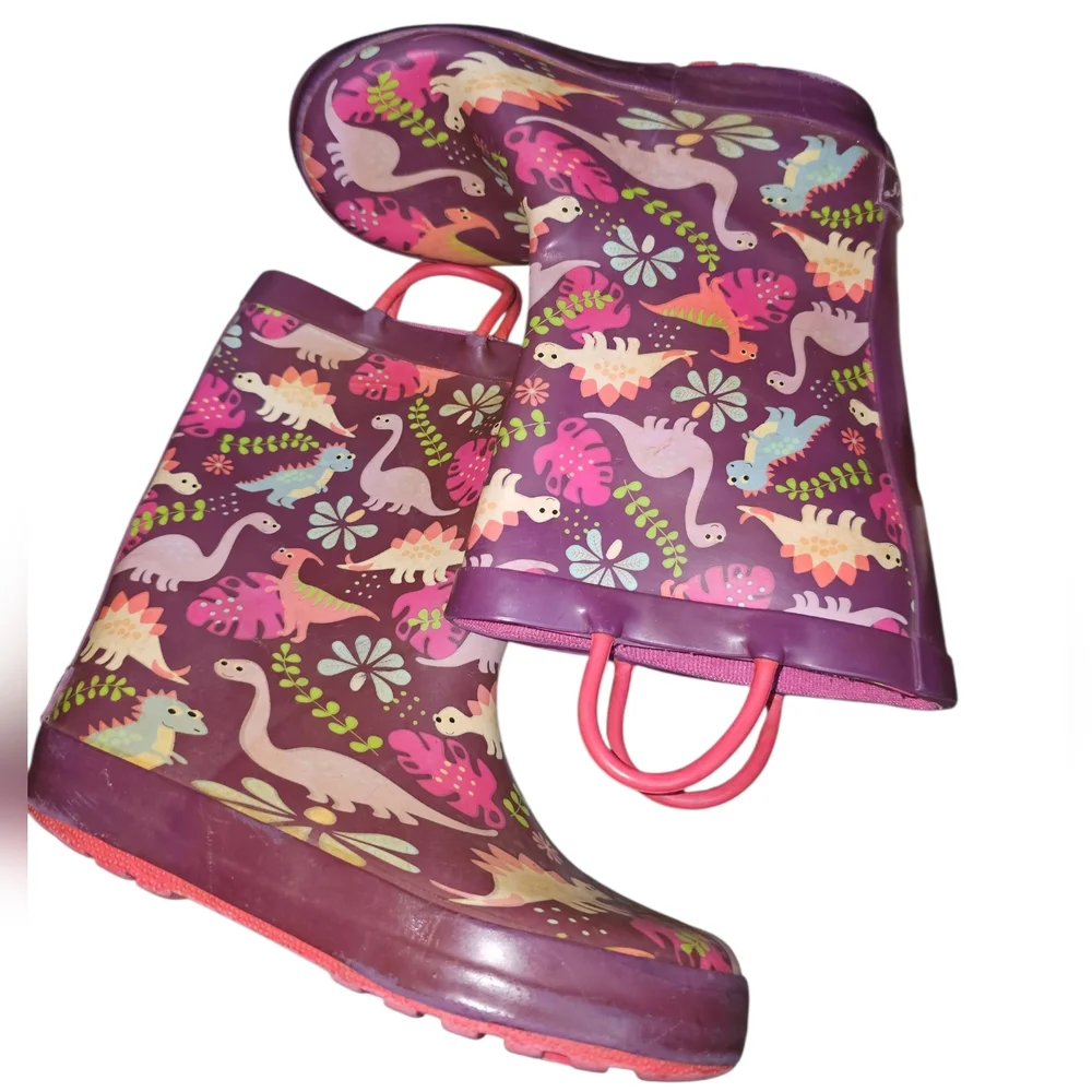 Landchief Colorful Dinosaur Rain Boots